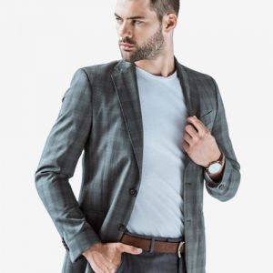 Grey Square Blazer - Casual & Stylish